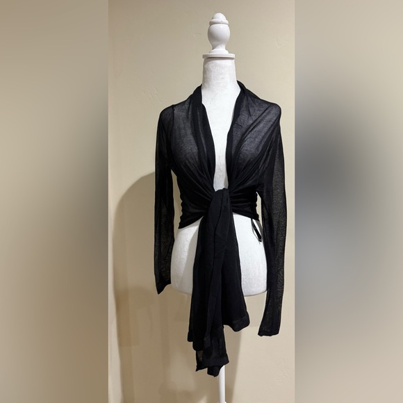 White House Black Market Sweaters - White House Black Market Black Sheer Cardigan